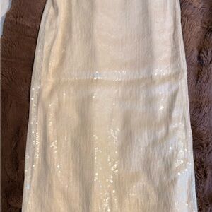 H&M Elegant Cream Sequin Skirt